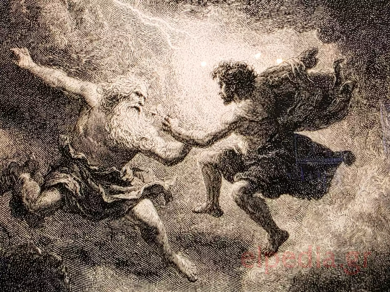 Cronus Performs The Castration Of His Father Uranus, Holding Gaia'S Sickle.