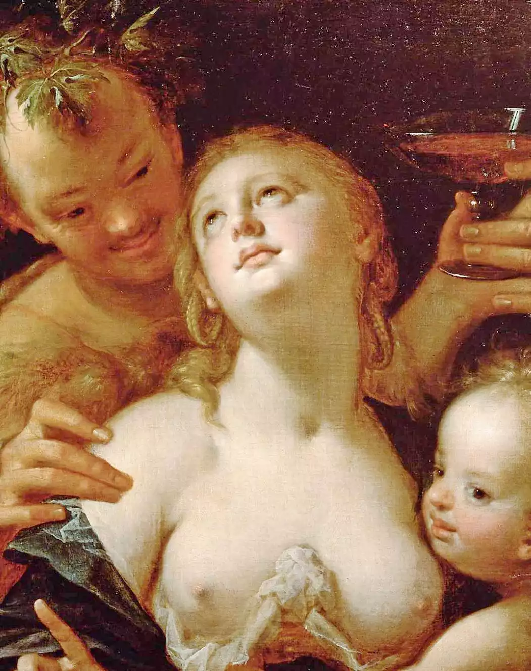 Η Θεά Αφροδίτη, ο Βάκχος, και ο Έρωτας, σε καμβά από τον Hans von Aachen