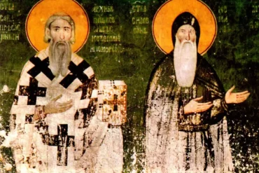 Οι Άγιοι Συμεών Και Σάββας: Φωτιστές Της Σερβίας Και Κτήτορες Της Μονής Χιλανδαρίου 29 Οι Άγιοι Συμεών Και Σάββας Σε Τοιχογραφία