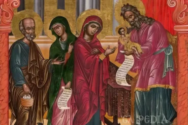 The Presentation Of Christ: A Masterpiece Of 18Th Century Ionian Art 12 Ornate 18Th Century Icon Showing The Presentation Of Christ In The Temple, With The Virgin Mary, Simeon, And Prophetess Anna In Architectural Setting