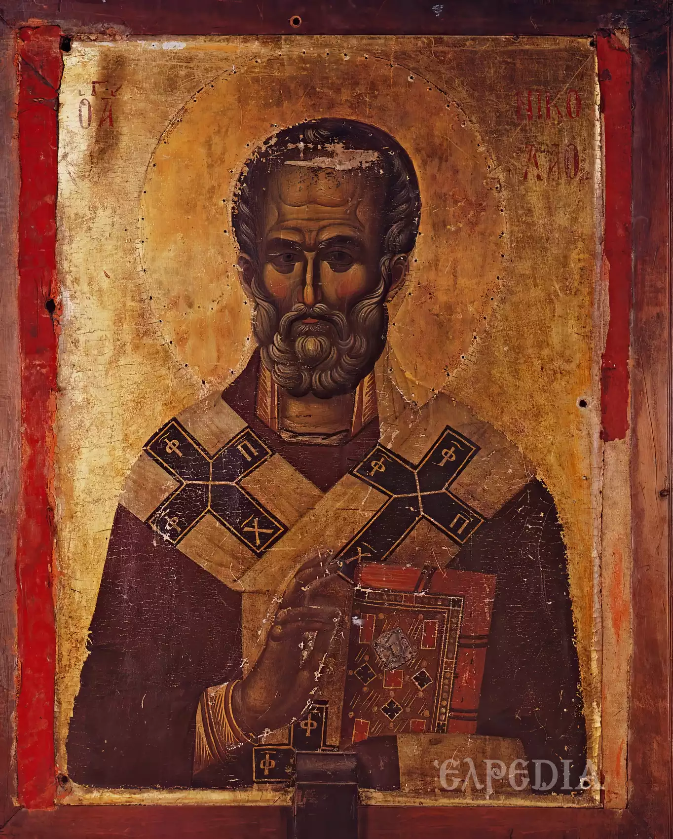 Η Εικόνα Του Αγίου Νικολάου Στο Χιλανδάρι 7 Βυζαντινή Εικόνα Αγίου Νικολάου Χιλανδαρίου Με Χρυσό Βάθος Και Επισκοπικά Άμφια