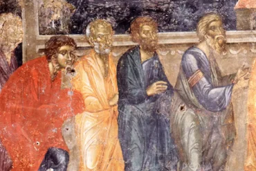 The Society Of The Apostles Of Balsamonero (14Th Century) 17 Η Κοινωνία Των Αποστόλων Στο Βαλσαμόνερο, Όπου Απεικονίζονται Μορφές Με Έντονη Κίνηση Και Έκφραση