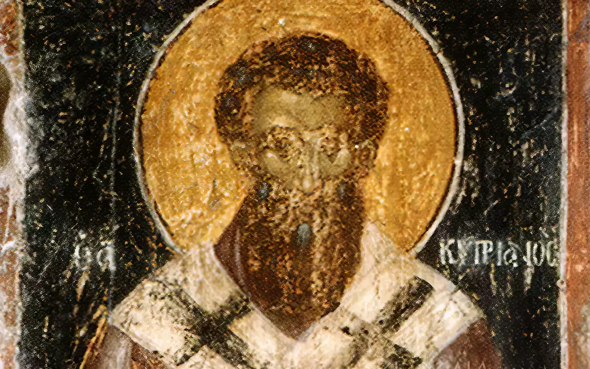 Давня Ктиторська Фреска З Монашими Постатями В Охристих Тонах