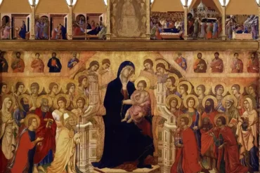 The Maestà Of Duccio Di Buoninsegna (1308-1311) 11 The Maestà Of Duccio Di Buoninsegna, A Monumental Polyptych That Combines Byzantine Tradition With Gothic Innovations.