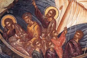 Christ Rebukes The Wind And The Sea: Analysis Of A Fresco In The Monastery Of Philanthropenon 20 Mural Where Christ Rebukes The Wind And The Sea At The Monastery Of Philanthropenon (16Th Century).