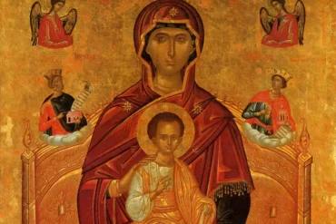 Η Κυρία Των Αγγέλων, Ένθρονη Παναγία Με Τον Χριστό, Εικόνα Στον Άγιο Αντώνιο Κέρκυρας
