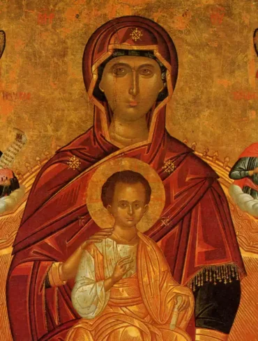 Η Κυρία Των Αγγέλων, Ένθρονη Παναγία Με Τον Χριστό, Εικόνα Στον Άγιο Αντώνιο Κέρκυρας