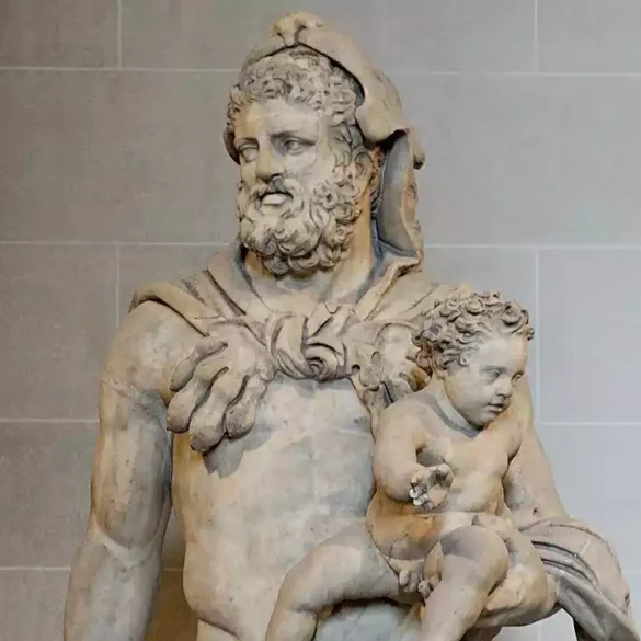 Herakles Heykeli Ve Oğlu Telefos, Herakleidlerin Atası. Roma Kopyası, Louvre Müzesi.