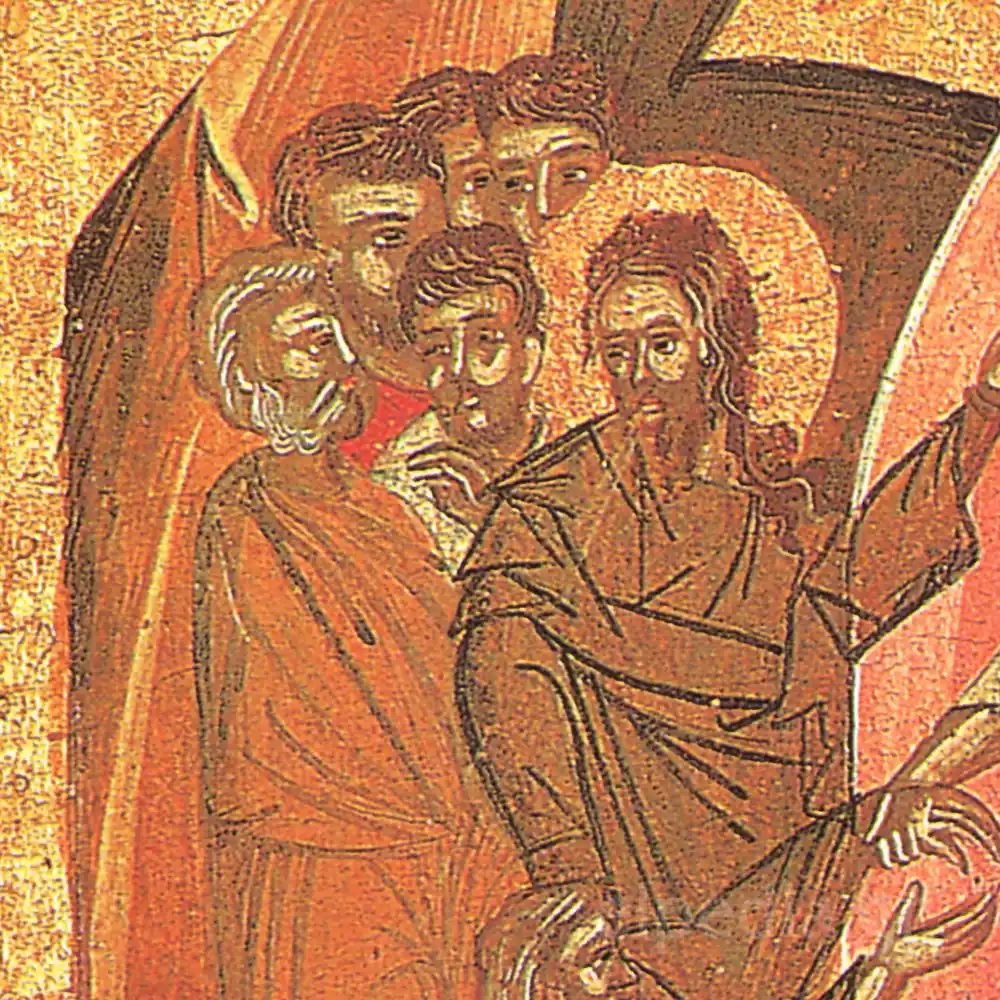 Gros Plan Du Christ Saisissant La Main D'Adam, Symbole De Rédemption, Icône De L'Anastasis Du Xviiie Siècle.