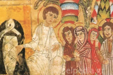 Le Mirofore Con Gli Aromi Presso Il Sepolcro Di Cristo, Evangeliario Siriaco, Dettaglio Del Pannello Sinistro.