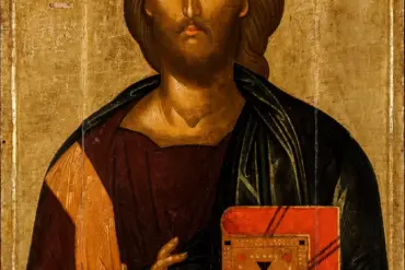 Christ Pantokrator By Angelos Akotantos In Traditional Blessing Pose.