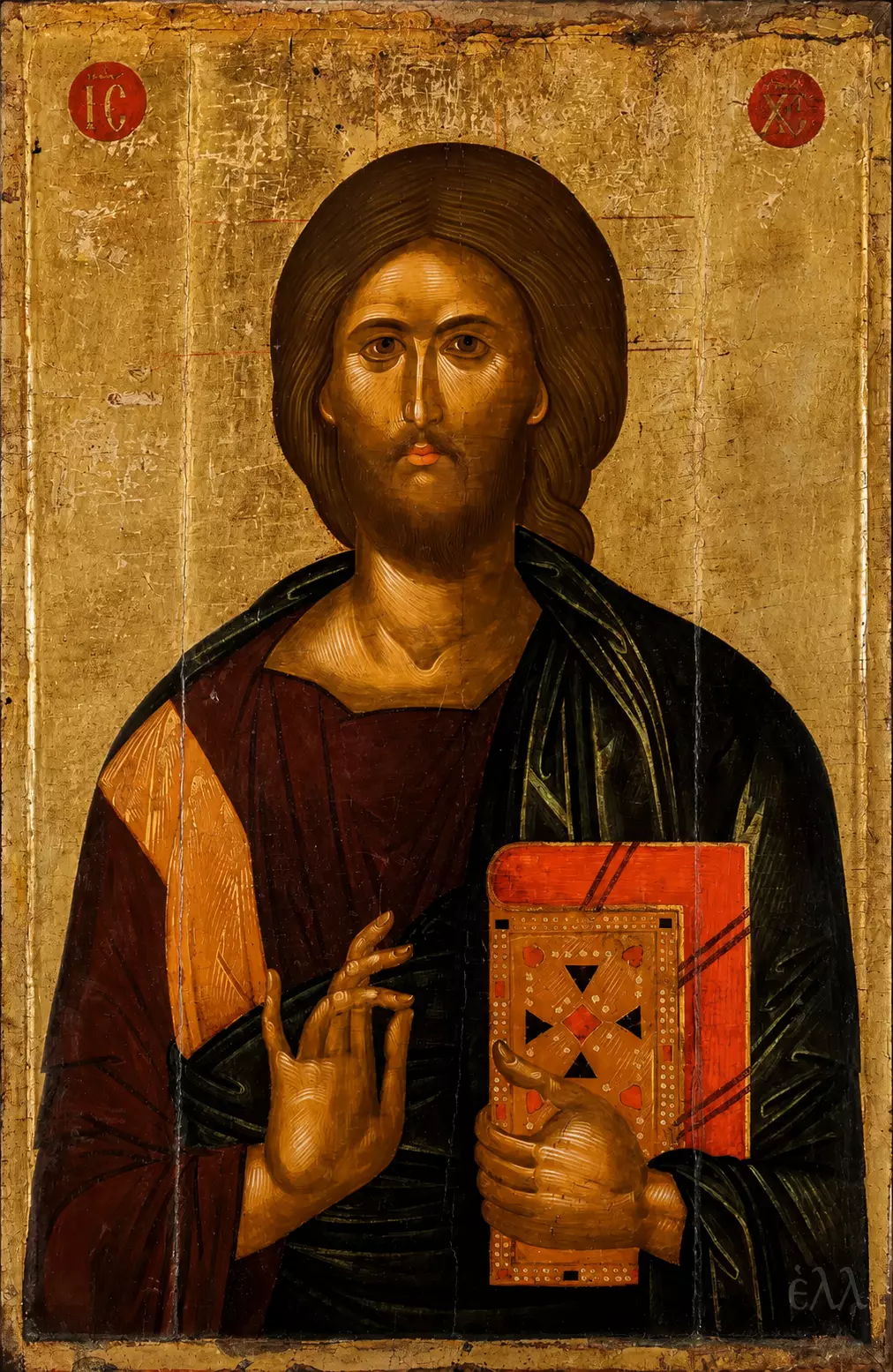 Christ Pantokrator By Angelos Akotantos In Traditional Blessing Pose.