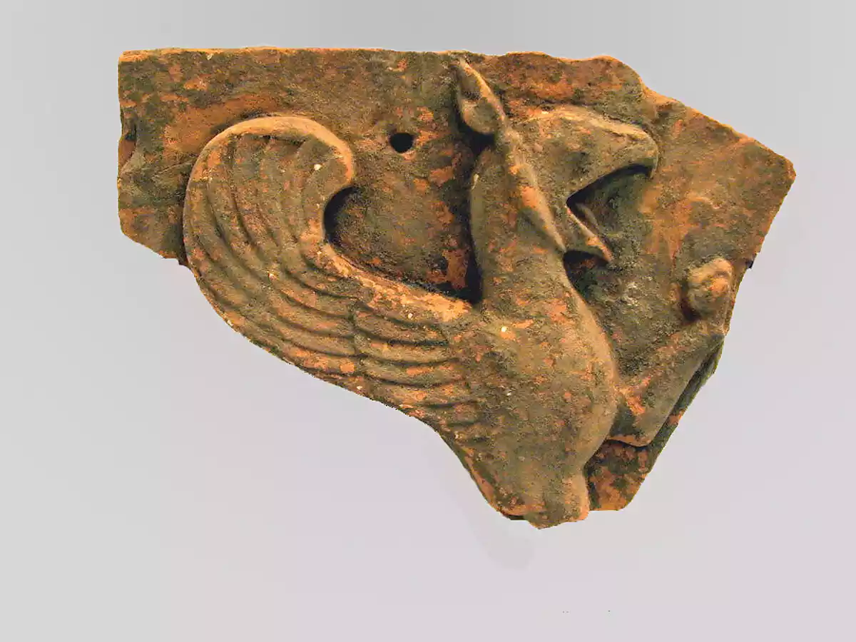 Relief In Terracotta From The 6Th Century Bc Depicting A Griffin.