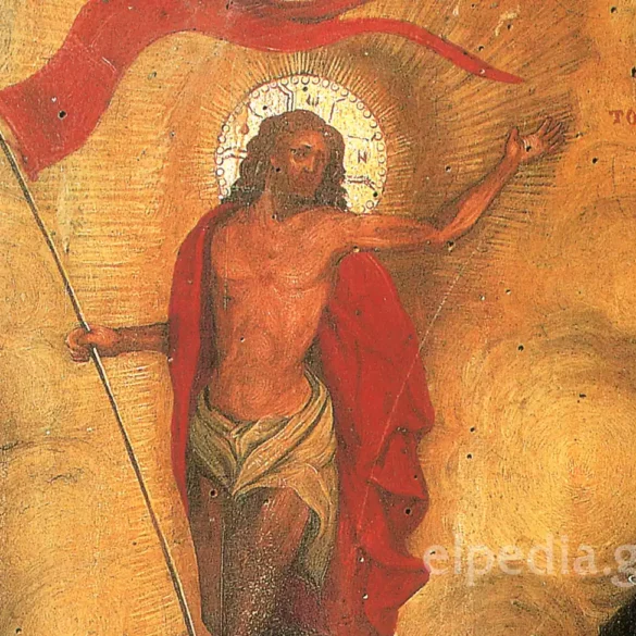 Golden Atmosphere Of A Byzantine Icon Reflecting The Uncreated Glory Of The Resurrection.