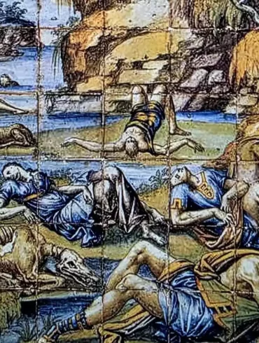 Obra Maestra De Cerámica Abaquesne Con Temática Bíblica En El Renacimiento