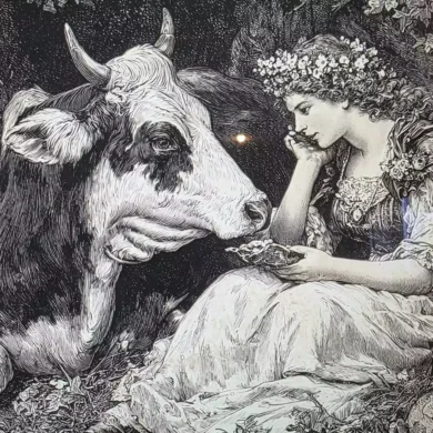 La Prêtresse Io Au Moment Où Elle Est Transformée En Vache, Une Scène Célèbre De La Mythologie Grecque.