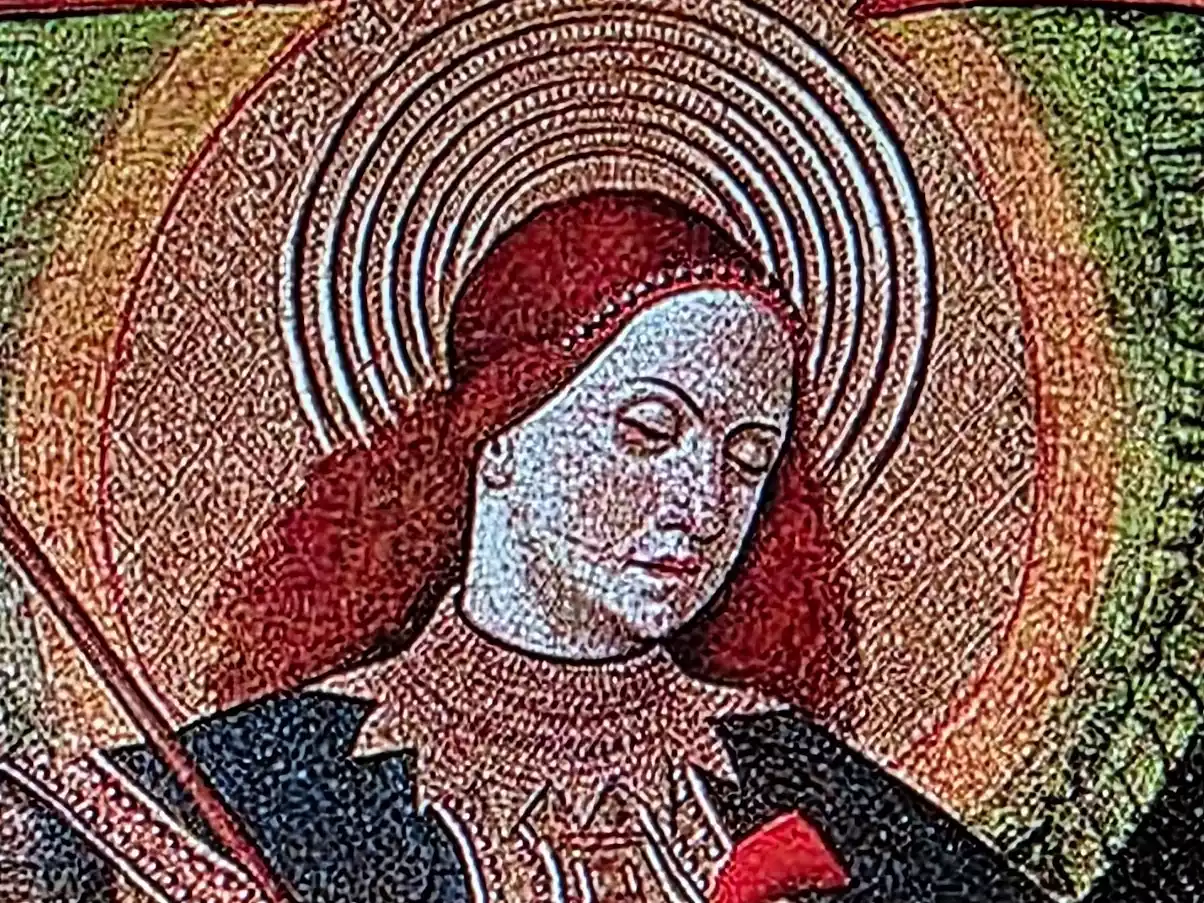 गोथिक धार्मिक चित्रण में नूरानी आभा और पंखों का विवरण