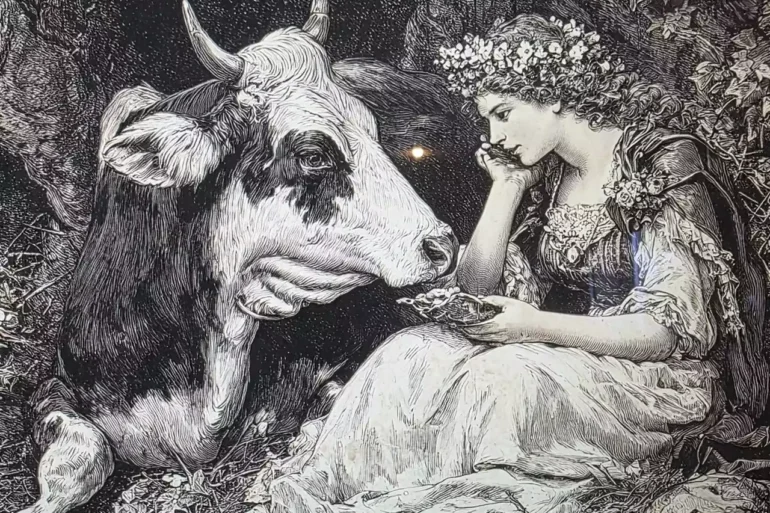The Priestess Io At The Moment She Is Transformed Into A Cow, A Famous Scene From Greek Mythology.