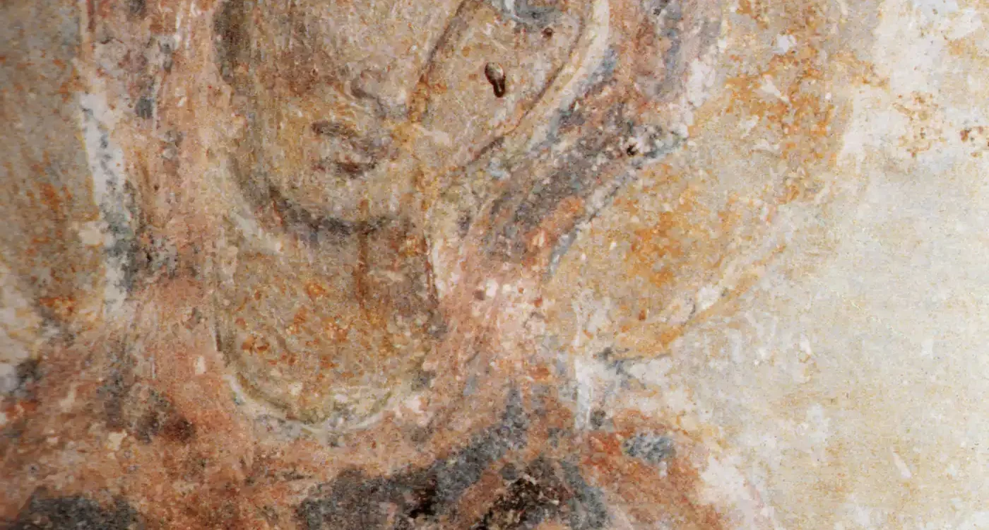 Τοιχογραφία Παναγίας Δροσιανής, Βυζαντινή Δέηση 7Ου Αιώνα Με Τη Μορφή Της Θεοτόκου