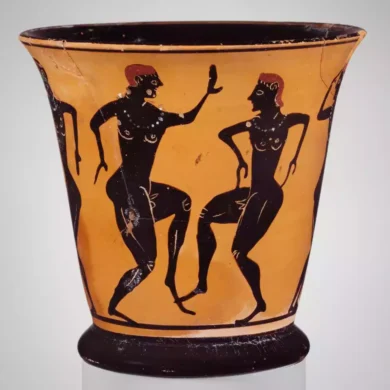 Αττική Εφηβεία: Νέοι Αθηναίοι Αθλούνται Στην Παλαίστρα. Παράσταση Σε Αρχαίο Αττικό Αγγείο.