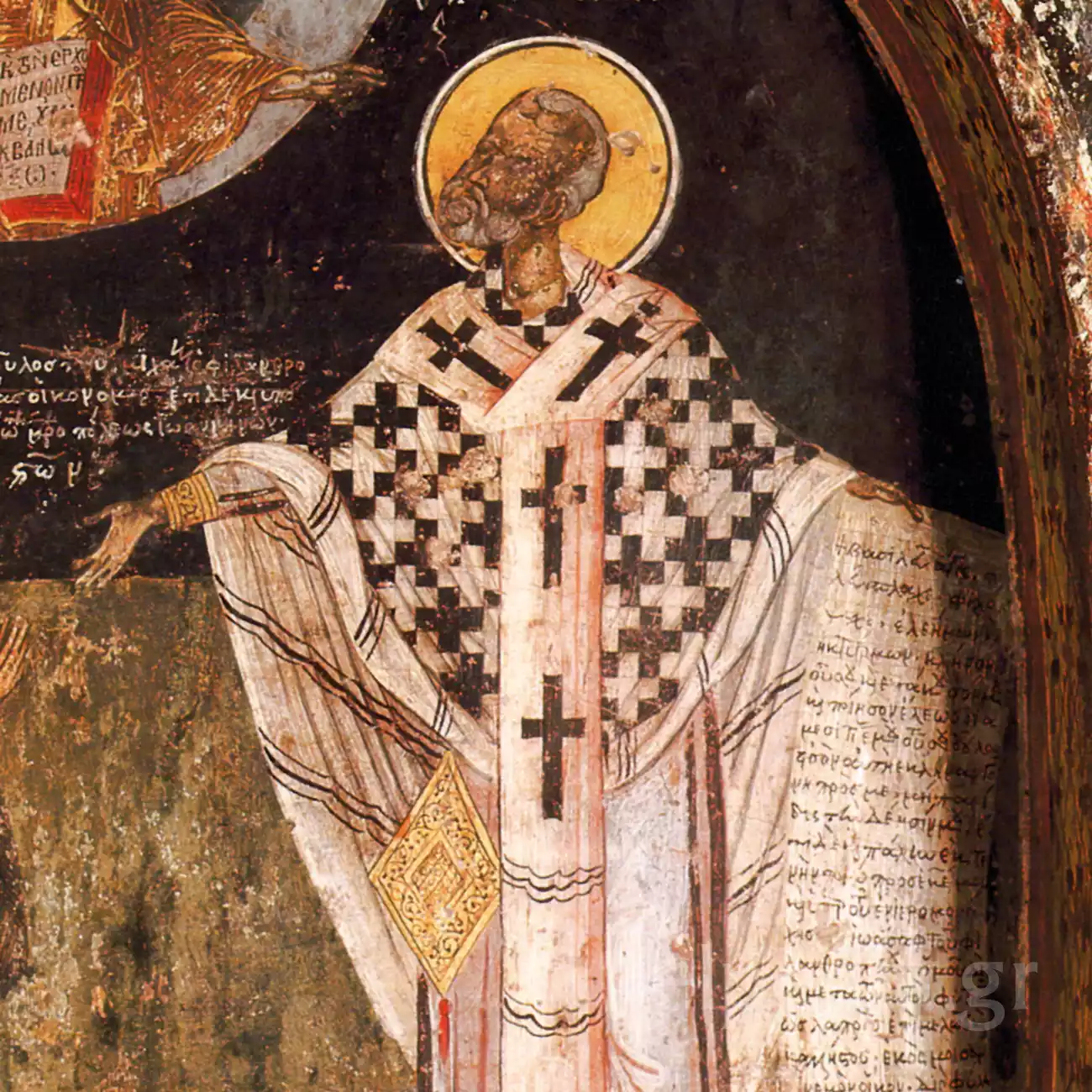 Manastırın Koruyucusu Aziz Nikolaos, Kurucular Için Aracılık Rolünde.