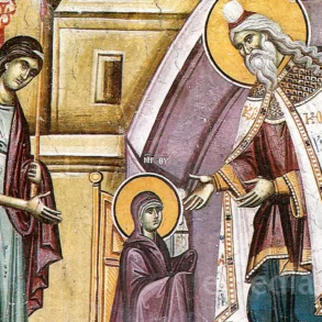 Η Μορφή Της Μικρής Παναγίας Με Ώριμο Και Σοβαρό Βλέμμα, Μπροστά Στον Ζαχαρία