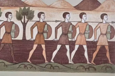 Αναπαράσταση Σλάβων Πολεμιστών (Σκλαβηνών) Κατά Την Εγκατάστασή Τους Στη Μακεδονία Τον 6Ο Αιώνα.