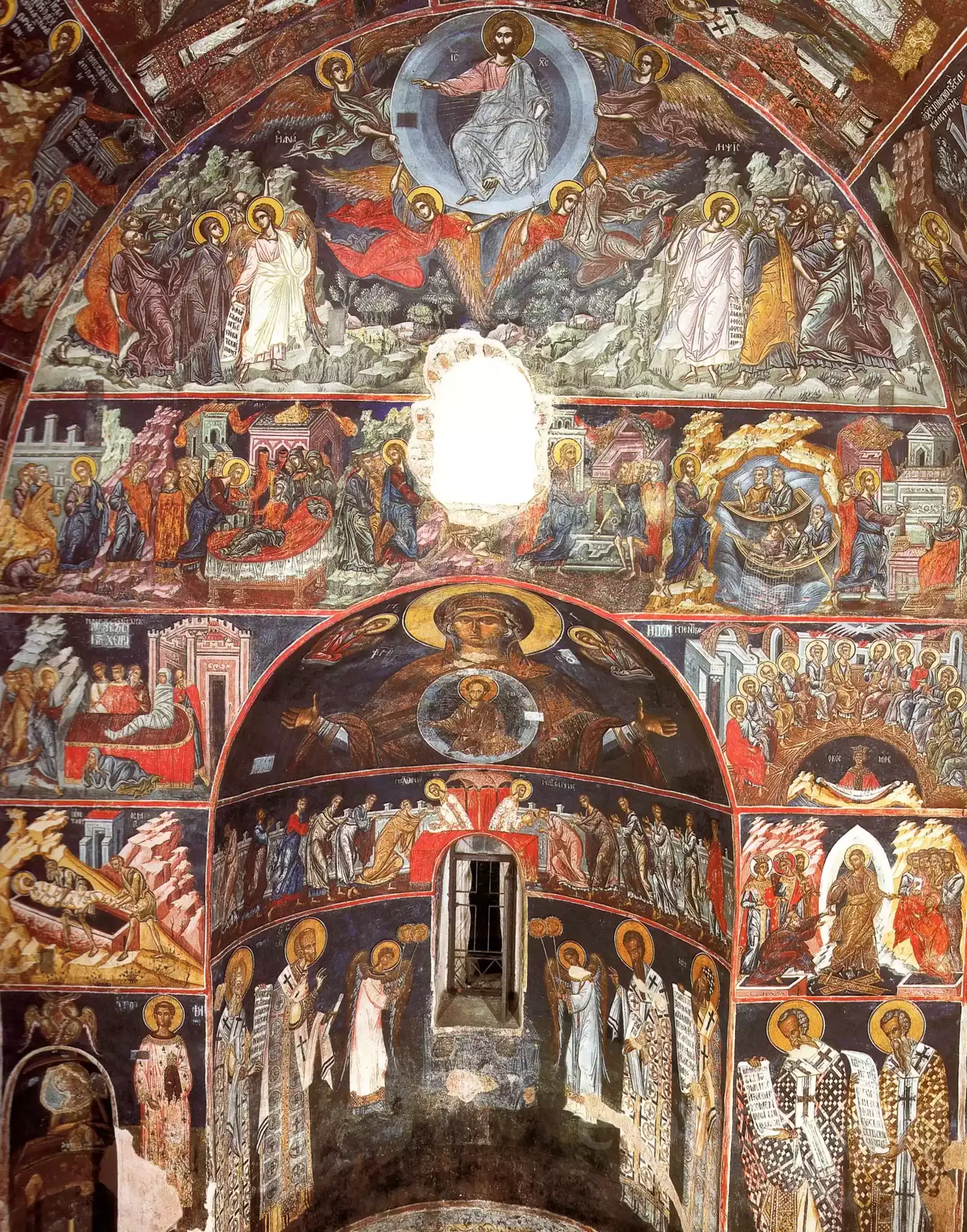 The Complete Apse Frescoes At Philanthropinon Monastery, Church Of St. Nicholas.
