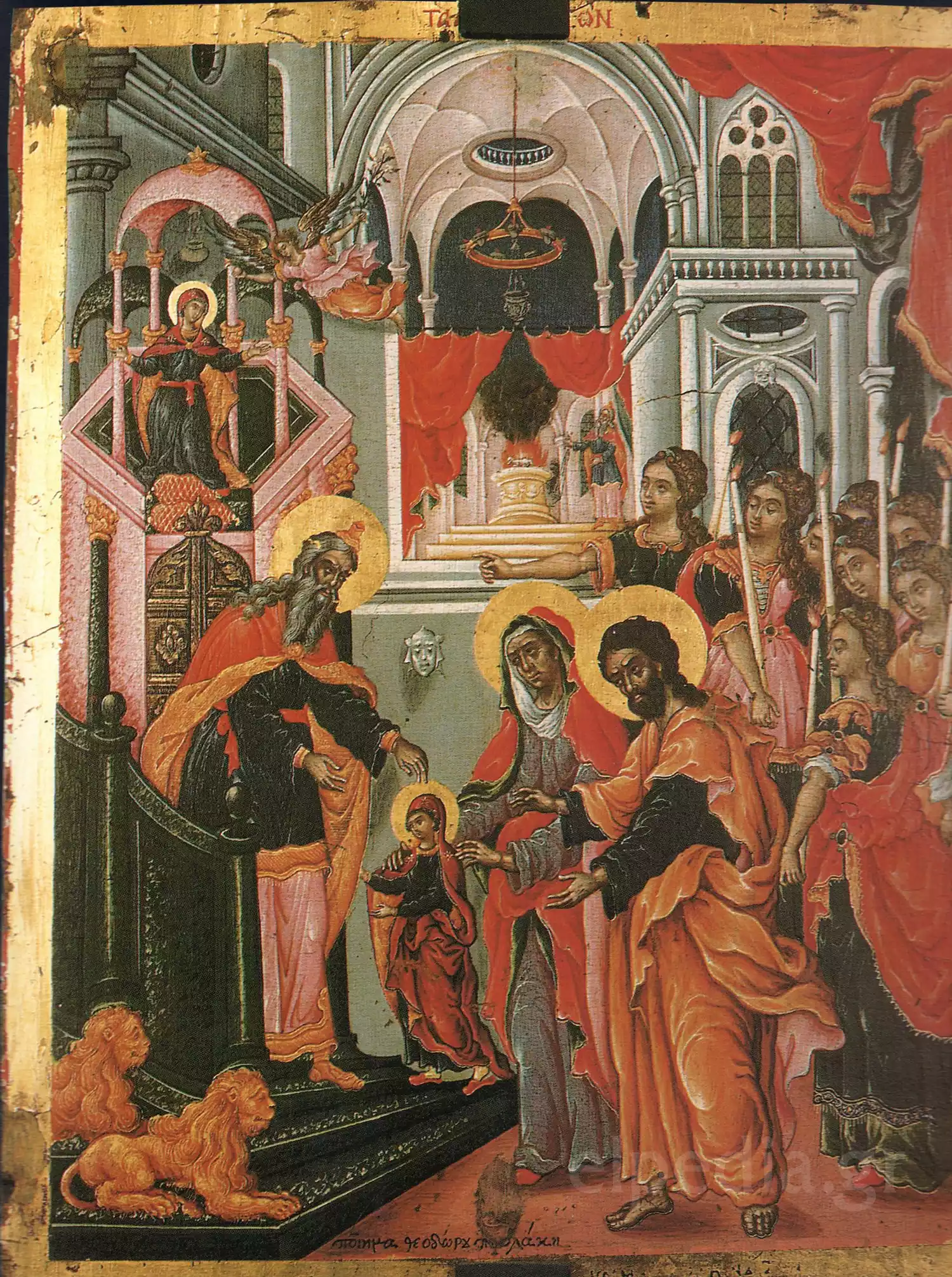 圣母入殿图的主要视角。