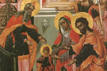 Icono De La Presentación De La Virgen, Detalle De Zacarías - Theodoros Poulakis, Pintura Posbizantina Del Siglo Xvii