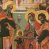 Icône De La Présentation De La Mère De Dieu, Détail De Zacharie - Theodoros Poulakis, Peinture Post-Byzantine Du 17E Siècle
