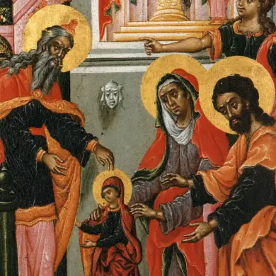 Presentation Of The Virgin Mary Detail With Mary, Zechariah, Joachim And Anna