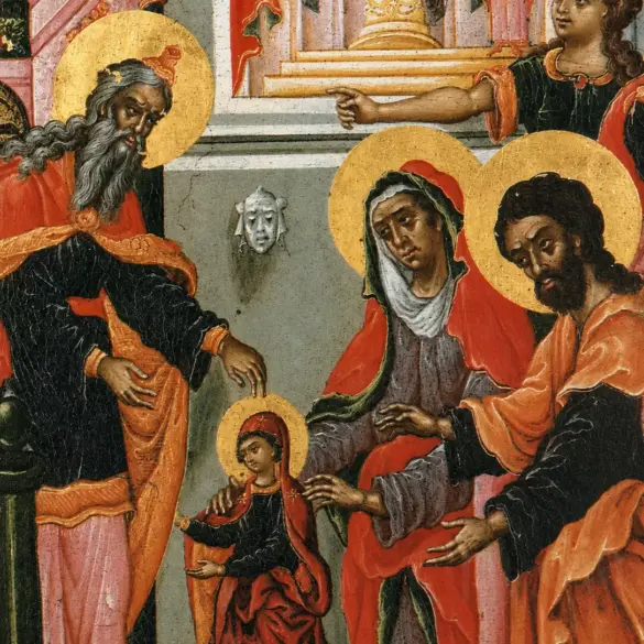 Presentation Of The Virgin Mary Detail With Mary, Zechariah, Joachim And Anna