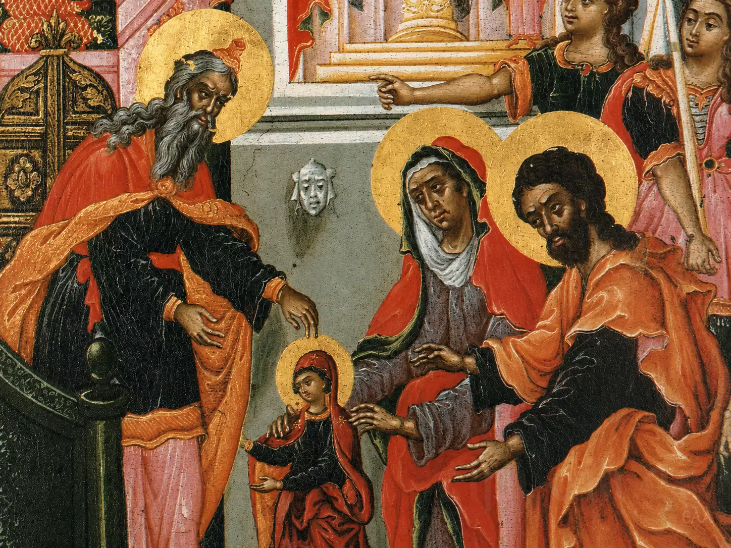 Presentation Of The Virgin Mary Detail With Mary, Zechariah, Joachim And Anna
