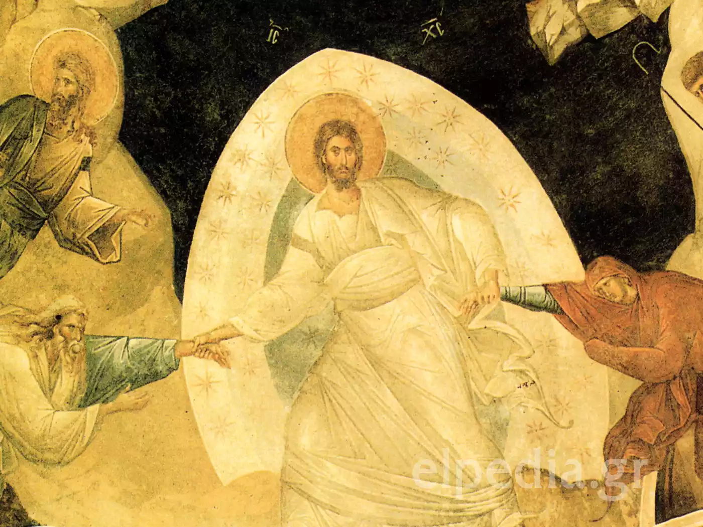Dettaglio Della Figura Di Cristo Nella Discesa All'Ade, Dove Si Distingue L'Intensità Nell'Affresco.