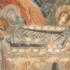 Il Dittico Del Seppellimento E Delle Mirofore Nella Cripta Di Osios Loukas 6 Dettaglio Della Sepoltura Di Cristo Con Giuseppe, Nicodemo E La Vergine In Un Affresco Bizantino