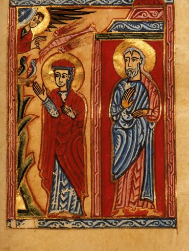 Annunciation To Anna In A Gilded 1591 Armenian Hymnal Miniature With Joachim