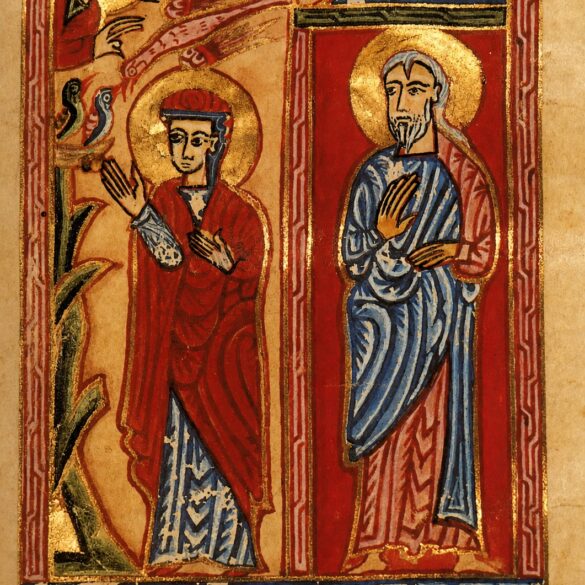 Annunciation To Anna In A Gilded 1591 Armenian Hymnal Miniature With Joachim