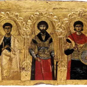 Byzantine Templon Epistyle With Saints Philip, Theodore And Demetrius On Gold