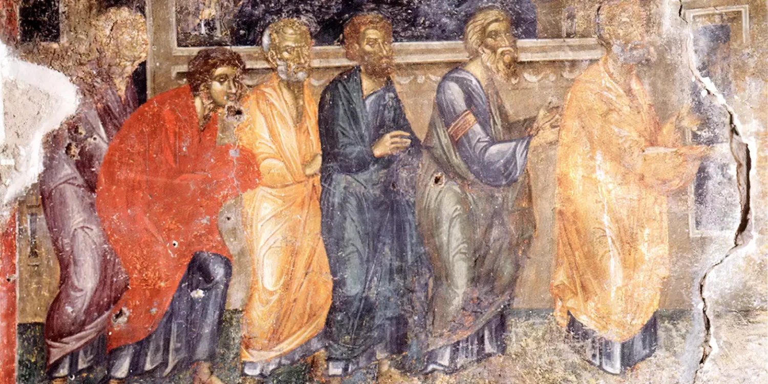 L'Affresco Della Comunione Degli Apostoli A Valsamonero In Colori Intensi