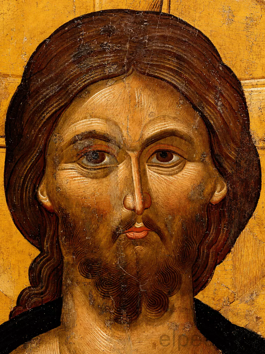 Cristo Sapienza Di Dio: Icona Bizantina 10 Il Volto Di Cristo Nell'Icona La Sapienza Di Dio, Dettaglio Di Arte Bizantina