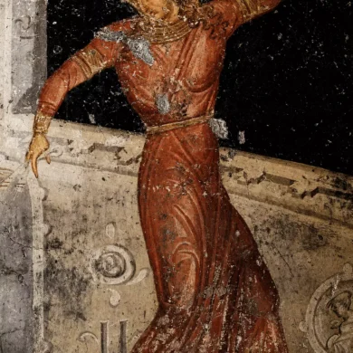 Salome Dances In A Byzantine Fresco At The Holy Apostles Of Thessaloniki