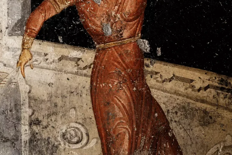 Salome Dances In A Byzantine Fresco At The Holy Apostles Of Thessaloniki
