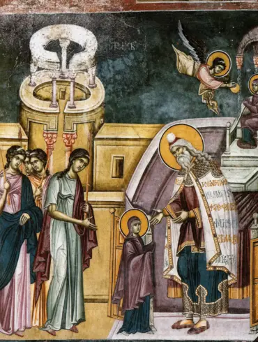 Entry Of The Virgin With Zechariah In The King'S Church At Studenica