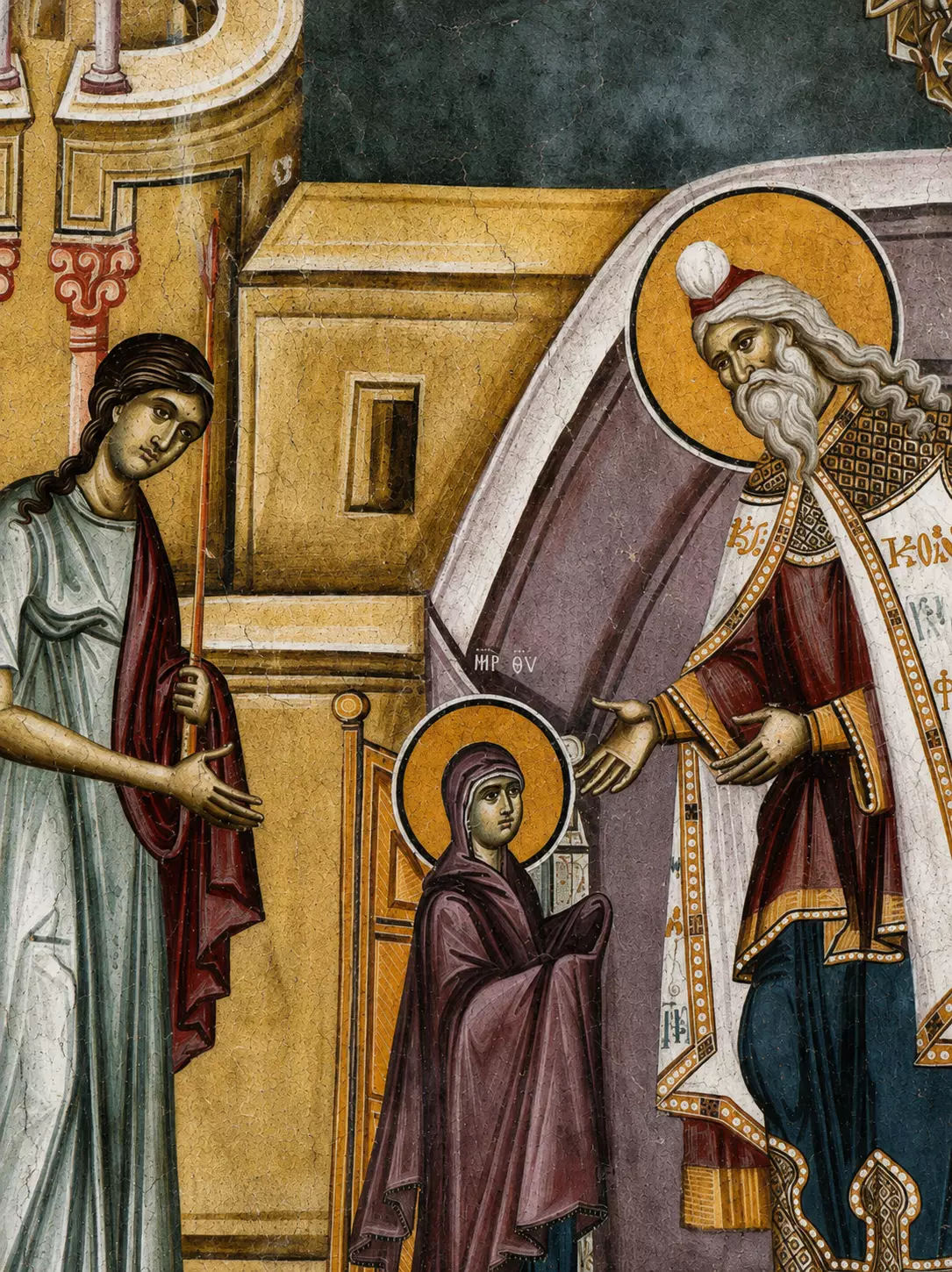 Entry Of The Virgin Detail Showing The Child Mary Received By Zechariah