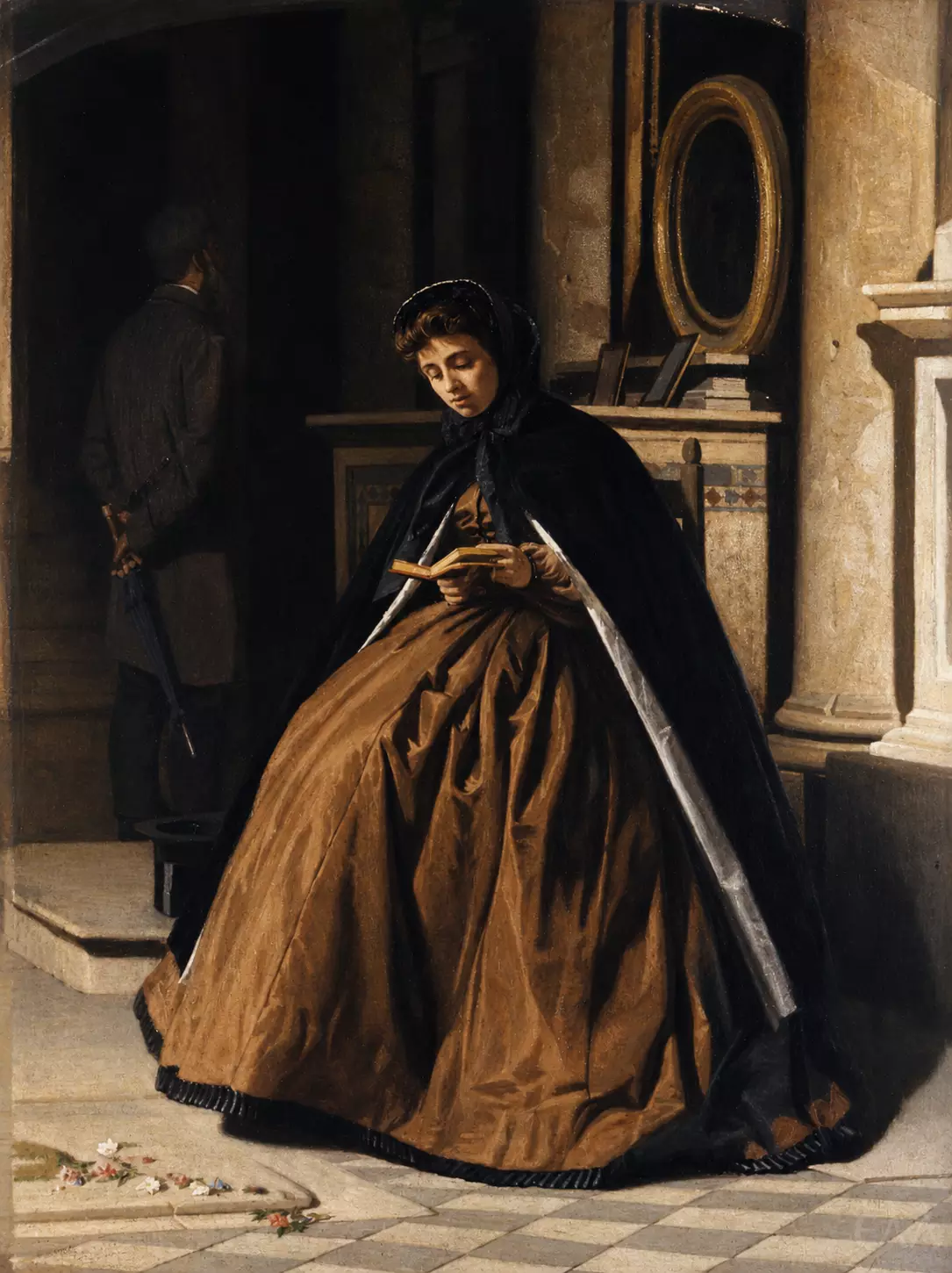 Oration (The Prayer) By Giuseppe Abbati, With Teresa Fabbrini Seated In A Church