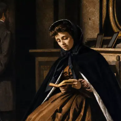 Oration (The Prayer) Detail Showing Teresa Fabbrini Reading An Open Prayer Book