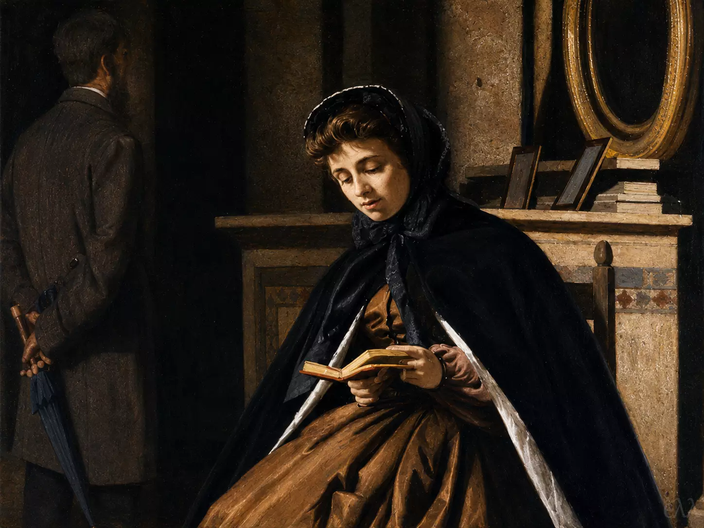 Oration (The Prayer) Detail Showing Teresa Fabbrini Reading An Open Prayer Book