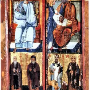 Holy Mandylion Byzantine Icon With King Abgar And Saints At Mount Sinai