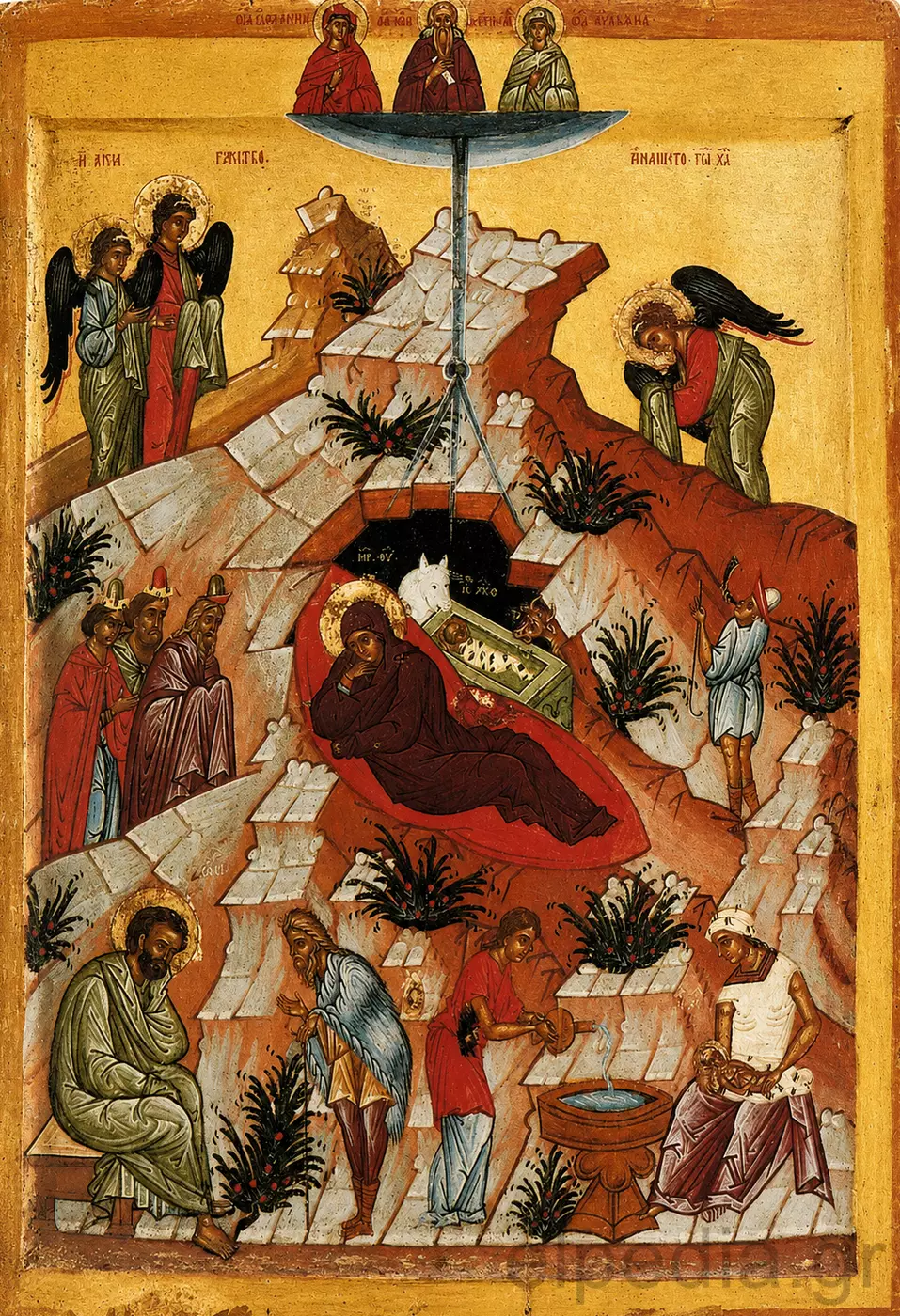Icon Of The Nativity Of Christ, School Of Novgorod 8 Icon Of The Nativity Of Christ, School Of Novgorod, Fifteenth Century, Tretyakov Gallery